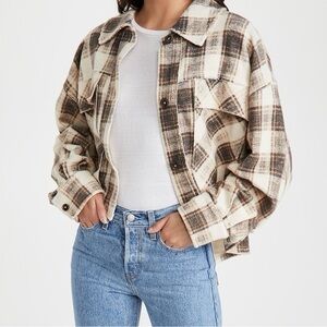 Free People Super soft cropped flannel